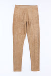 Khaki Faux Suede Leggings