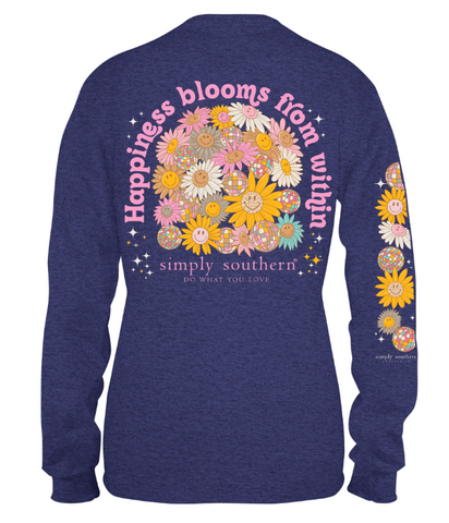Simply Southern Long Sleeve Happiness DenimHthr tee