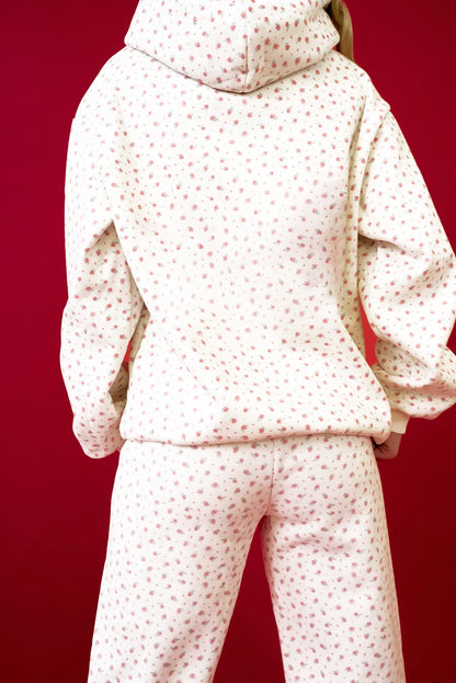 Pink Floral Hoodie & Sweatpants Set