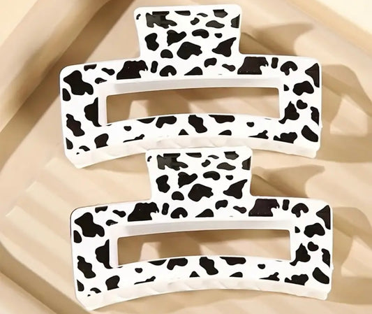 Cow Print Claw Clip