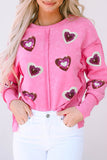 Sequin heart shaped sweater no
