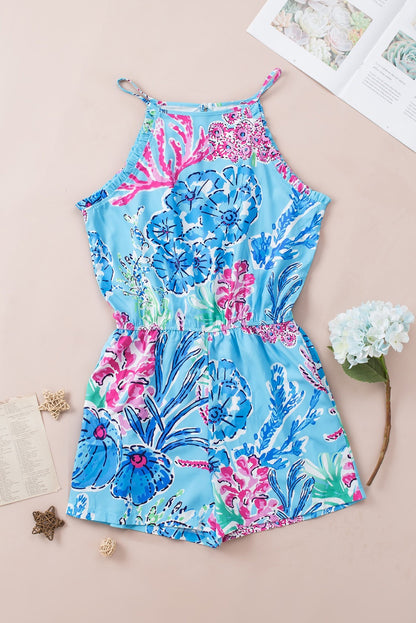 Tropical Sleeveless Romper