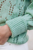 Green Pointelle Sweater