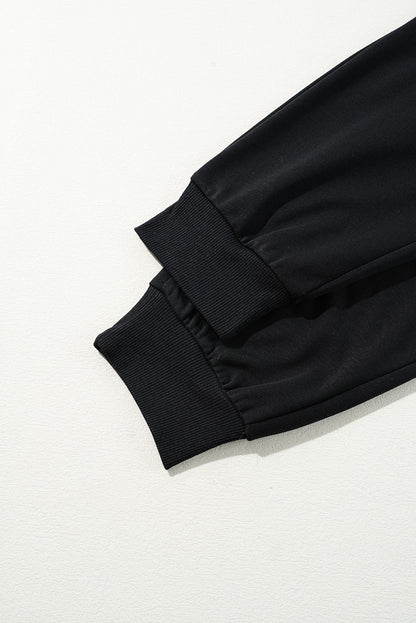 Black Zipper Flutter Sleeve Jumpsuit
