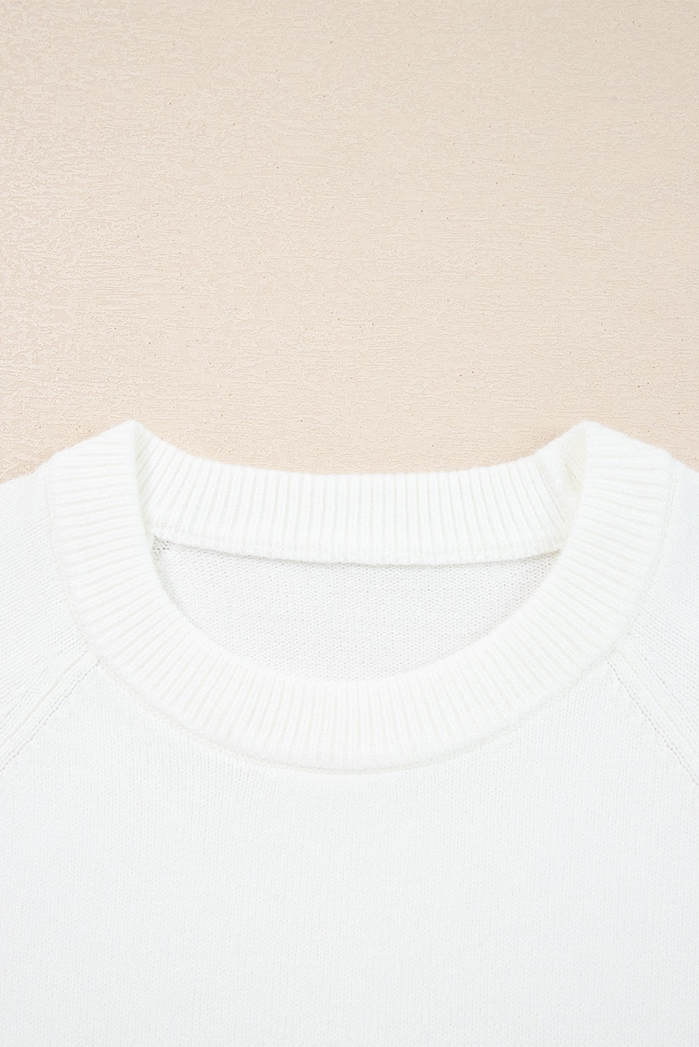 White MERRY Letter Raglan Sleeve Sweater