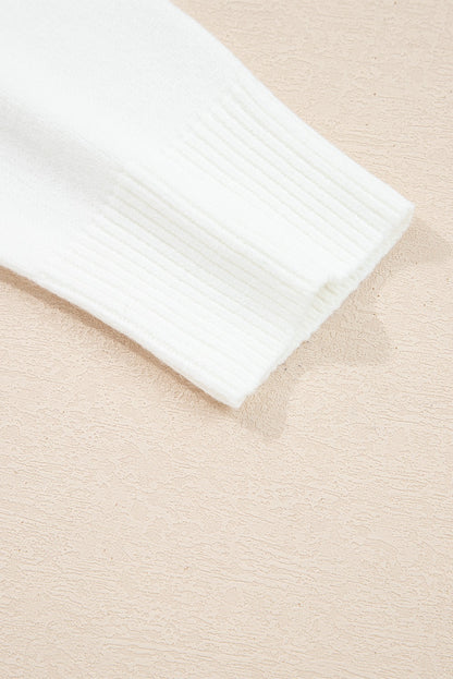 White MERRY Letter Raglan Sleeve Sweater