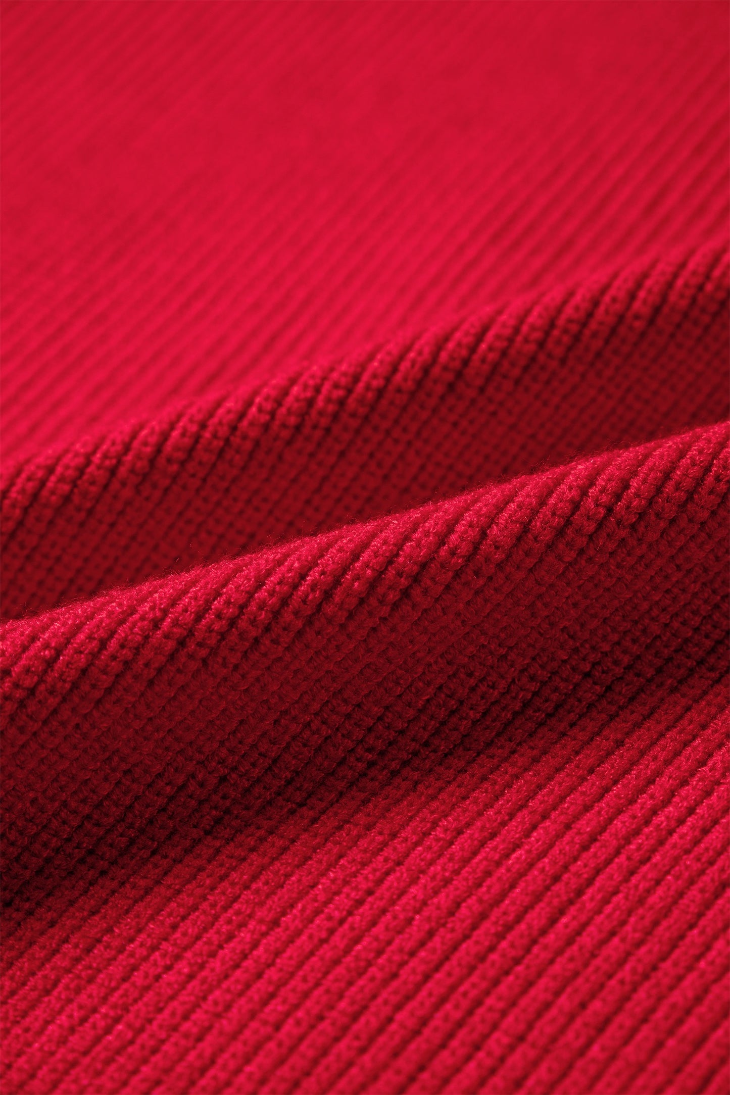 Red Bow Embroidered Ribbed Sweater