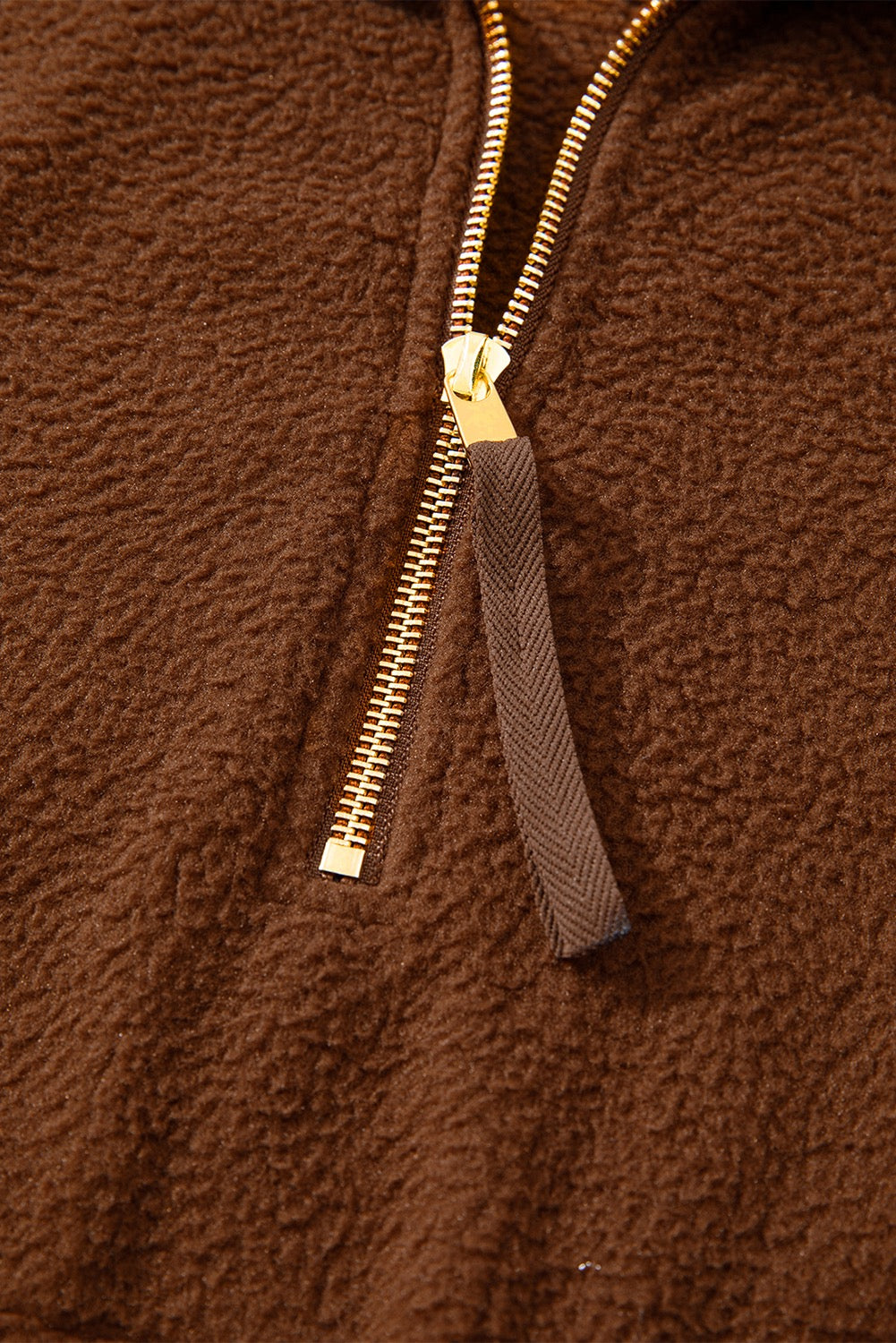 Brown Half Zip Fleece Pullover