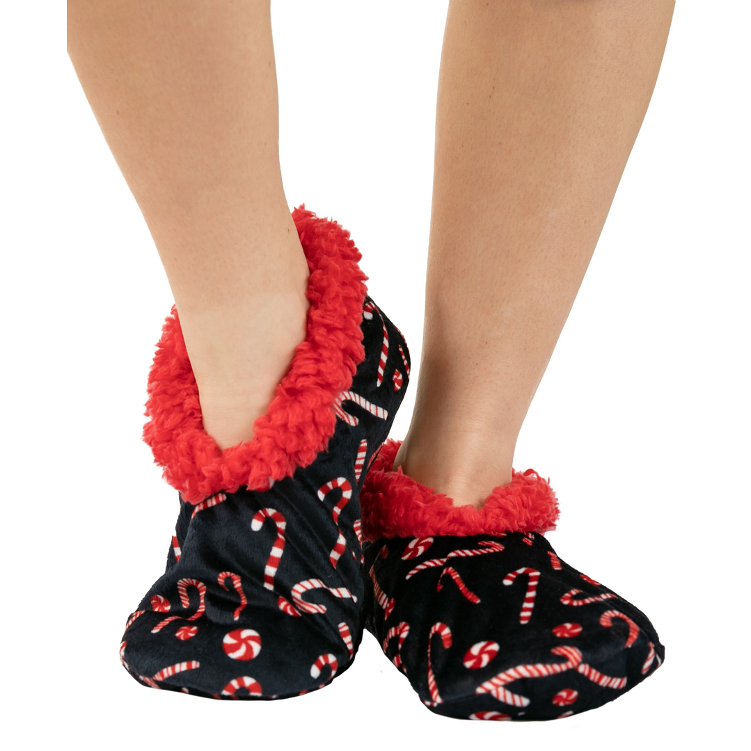 Candy Cane Fuzzy Feet