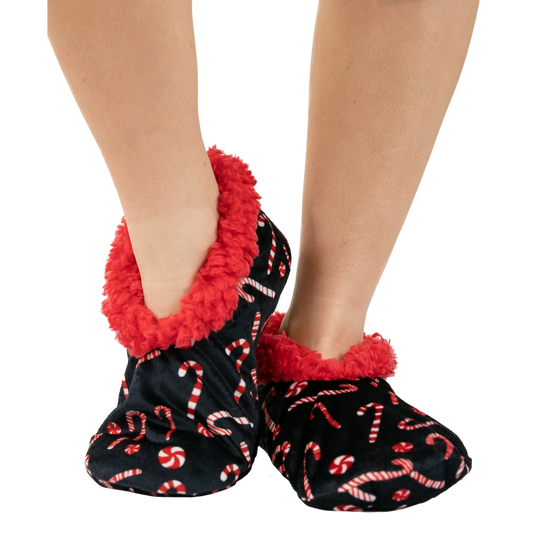 Candy Cane Fuzzy Feet