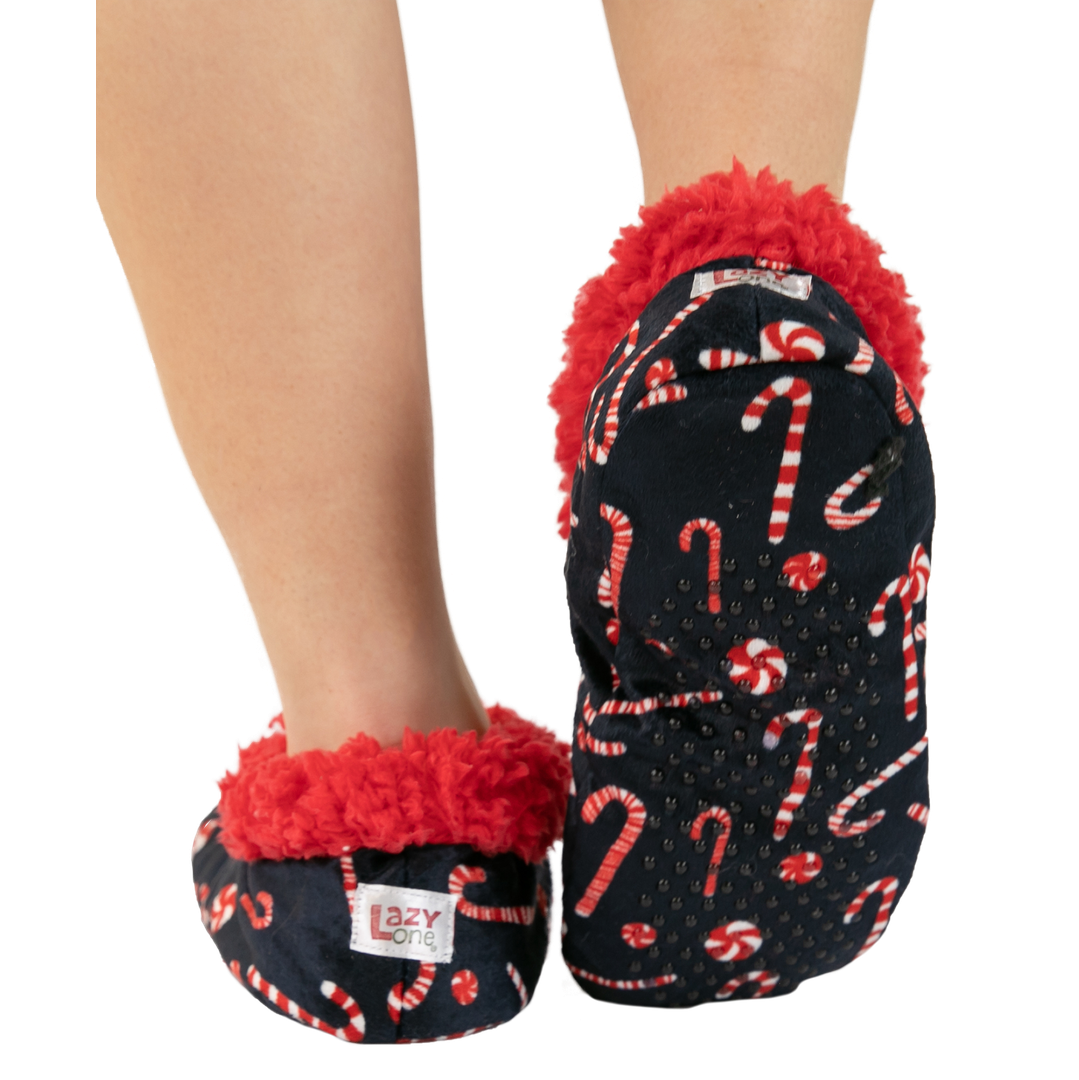 Candy Cane Fuzzy Feet