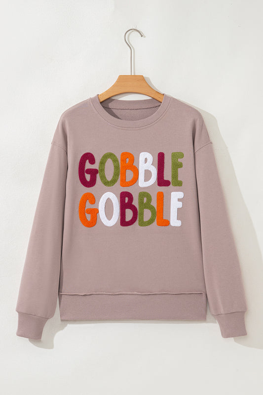Gobble Graphic Thanksgiving Sweatshirt