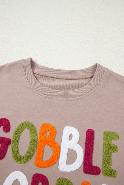 Gobble Graphic Thanksgiving Sweatshirt