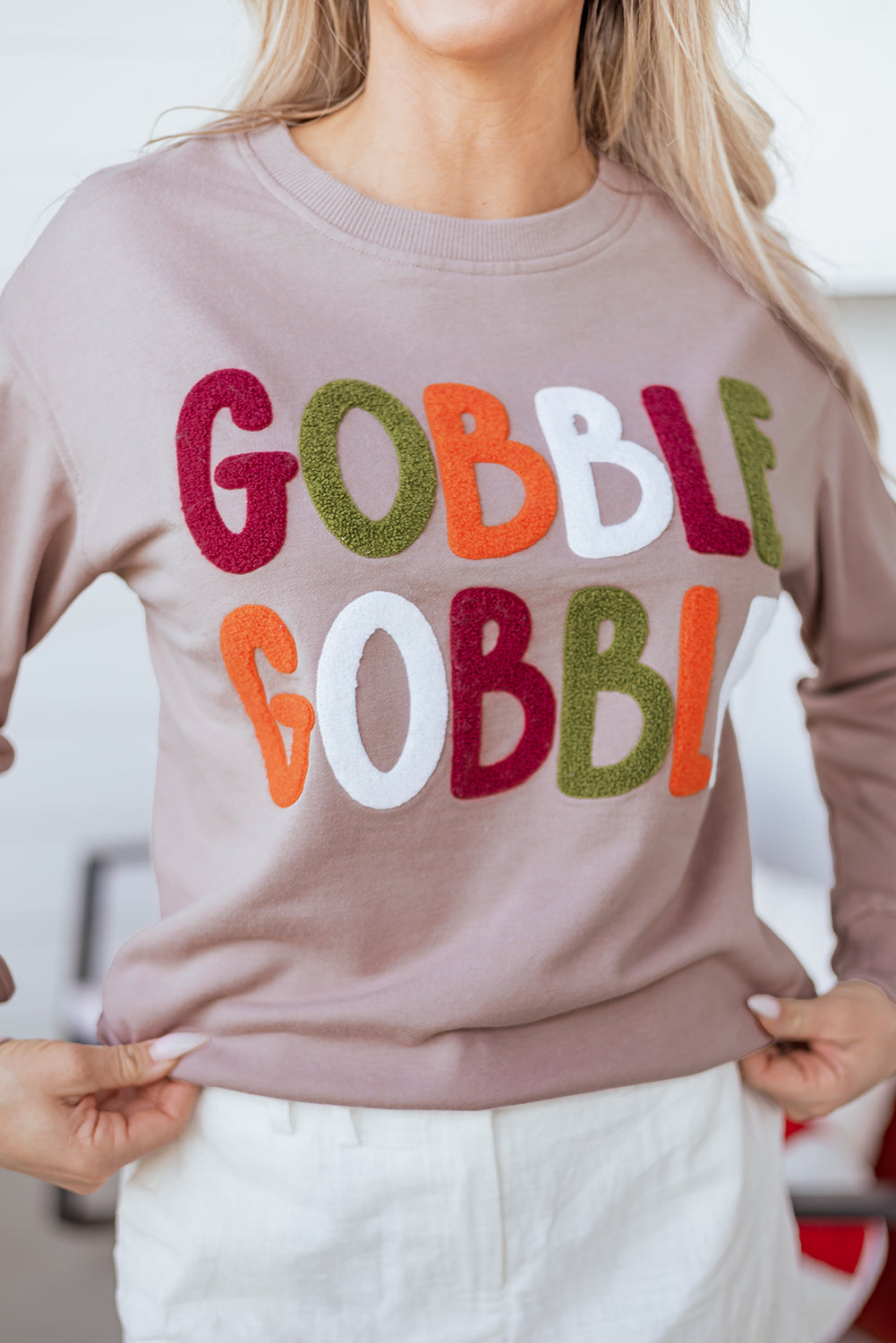 Gobble Graphic Thanksgiving Sweatshirt