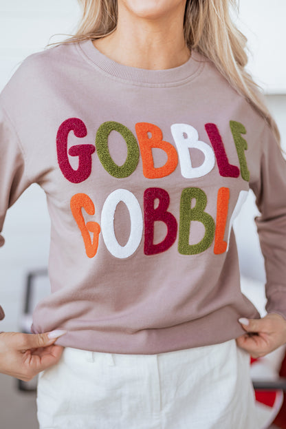 Gobble Graphic Thanksgiving Sweatshirt