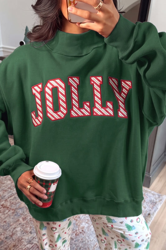 Green JOLLY High Neck Tunic Sweatshirt