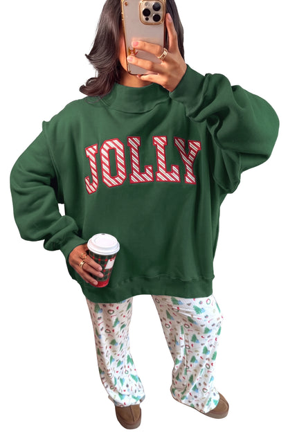Green JOLLY High Neck Tunic Sweatshirt