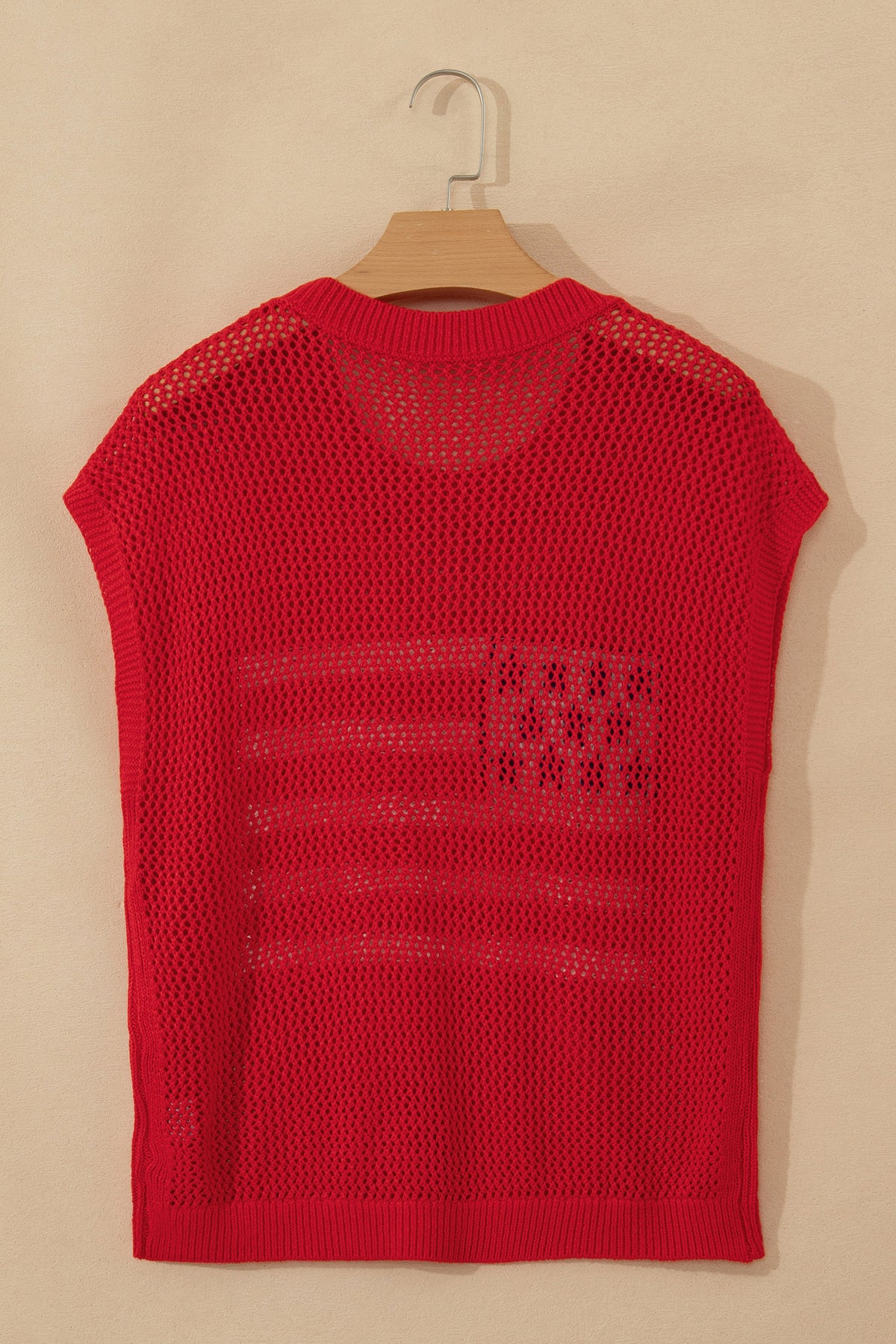 Red Flag Graphic Short Sleeve Sweater Top