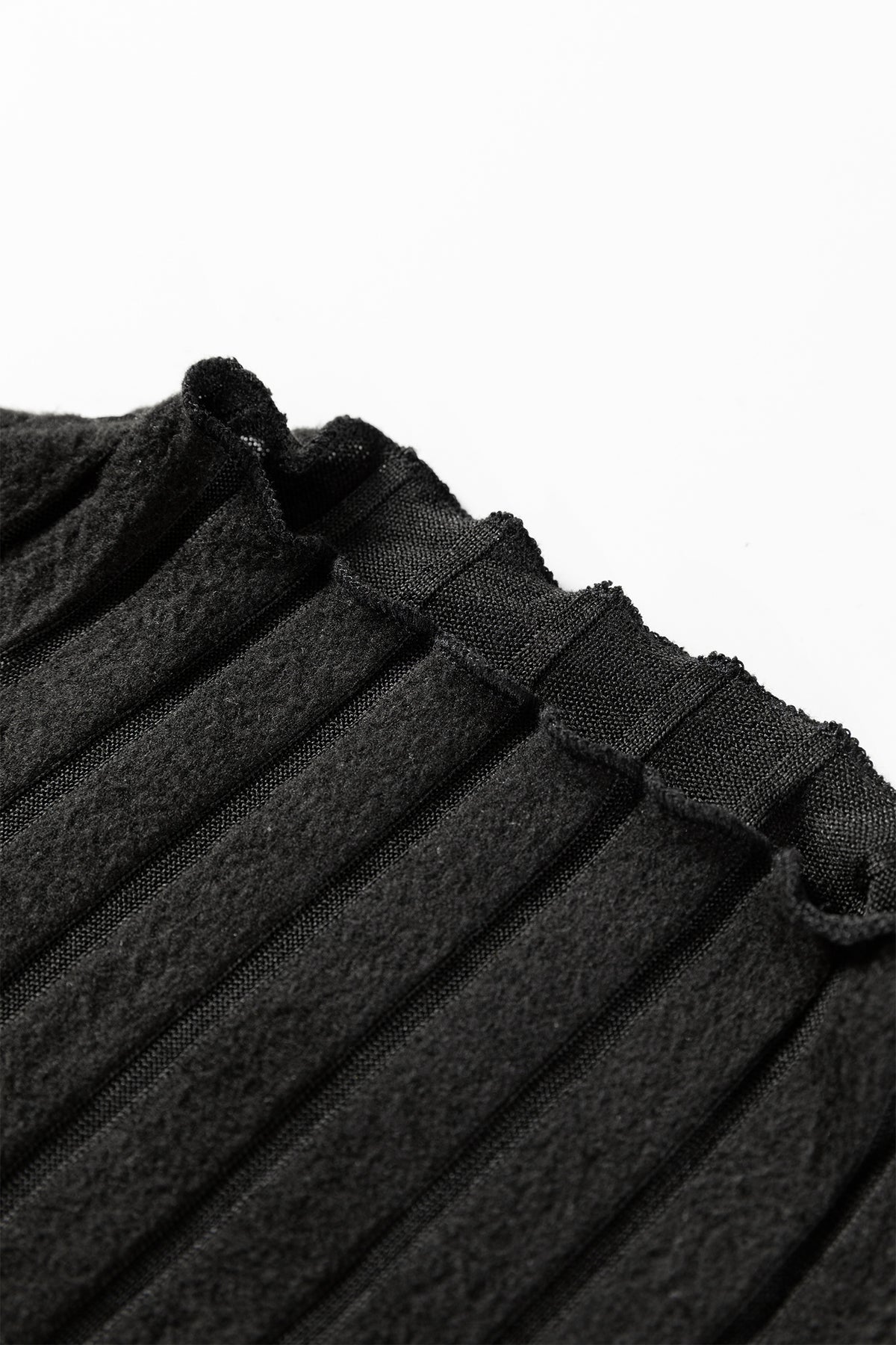 Black Ribbed Dress w/Flared Patchwork Skirt