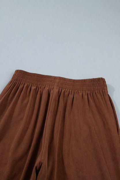 Coffee Straight Leg Corduroy Pants