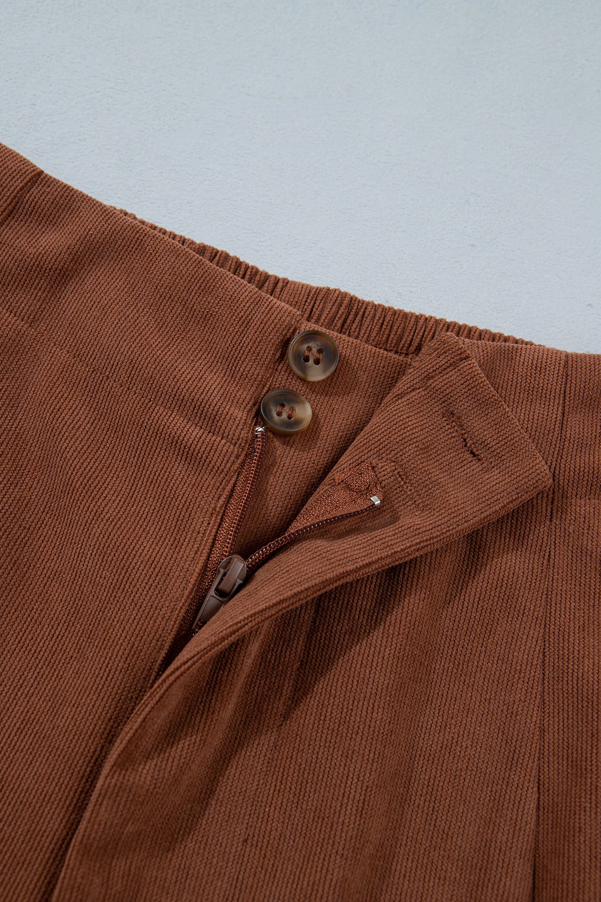 Coffee Straight Leg Corduroy Pants