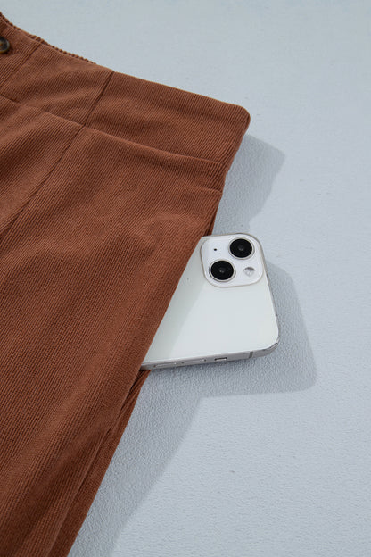 Coffee Straight Leg Corduroy Pants