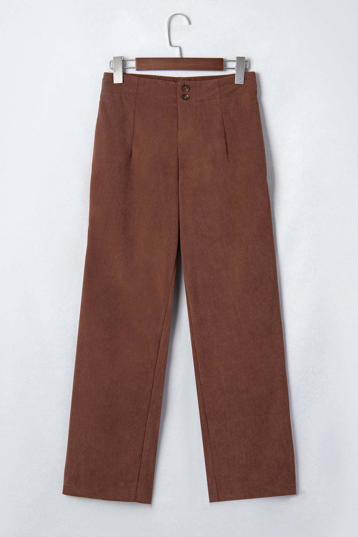 Coffee Straight Leg Corduroy Pants