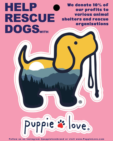 Puppie Love-Mountain Landscape Pup Decal