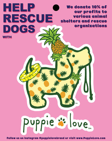 Puppie Love-Pineapple Pup Decal