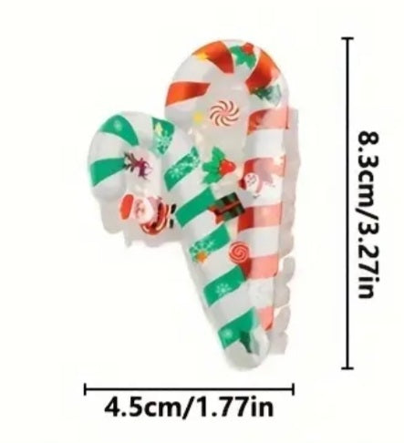 Candy Cane Claw Clip