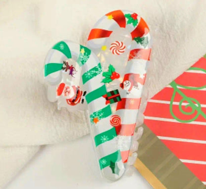 Candy Cane Claw Clip