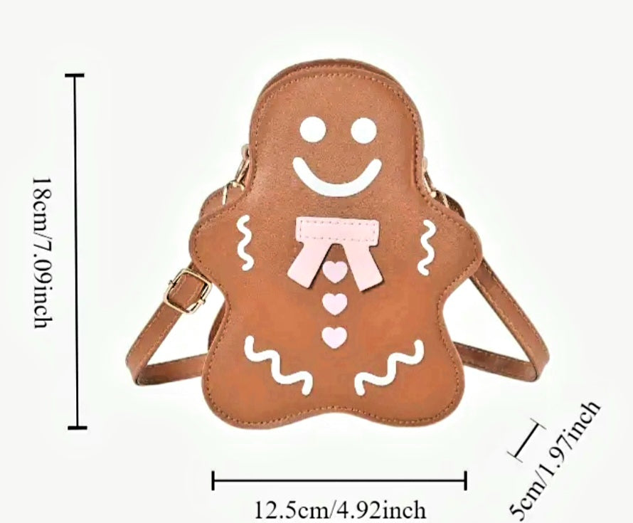 Gingerbread Man Shaped Crossbody Purse