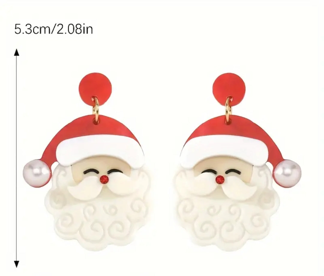 Acrylic Santa Claus Earrings