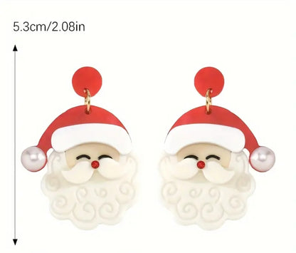 Acrylic Santa Claus Earrings