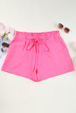 Pink Plus Sized Paperbag Shorts