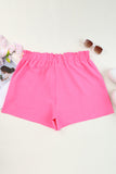 Pink Plus Sized Paperbag Shorts