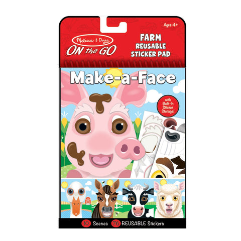 Make-a-Face - Farm Reusable Sticker Pad - On the Go Travel Activity