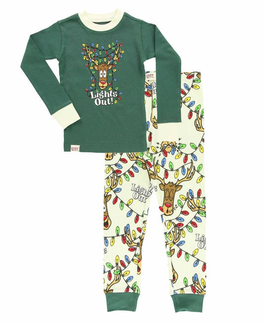 Lazy One - Lights Out Green PJ Set