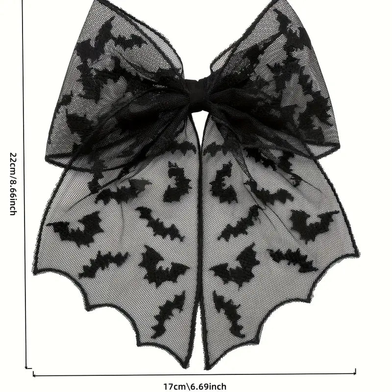 Black Bat Lace Hair Clip