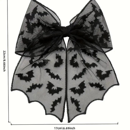 Black Bat Lace Hair Clip