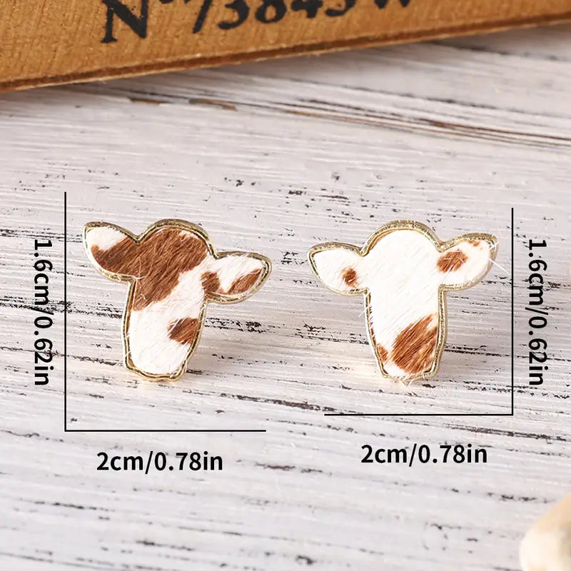 Asstd Cow Stud Earrings