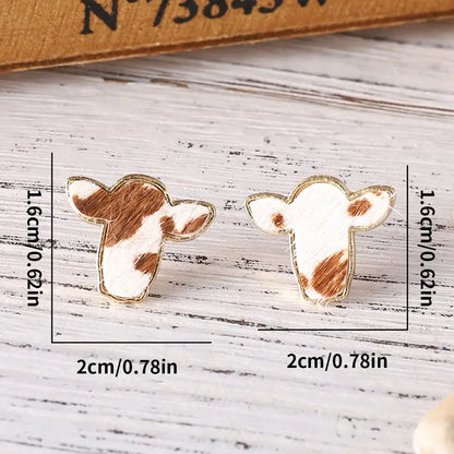 Asstd Cow Stud Earrings