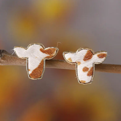 Asstd Cow Stud Earrings