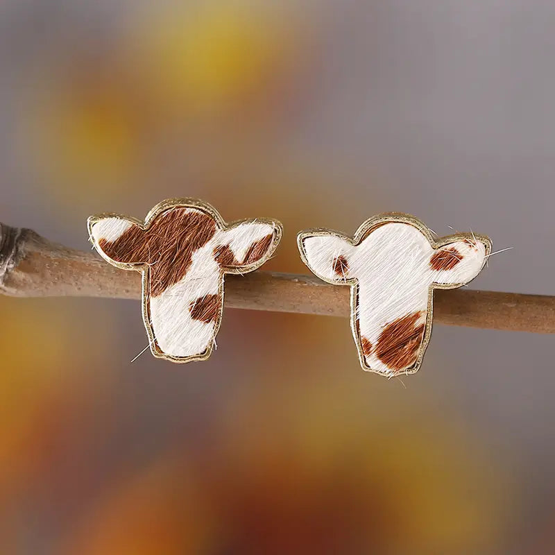 Asstd Cow Stud Earrings