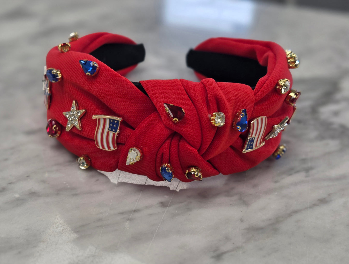 Patriotic Knotted Headband - Red