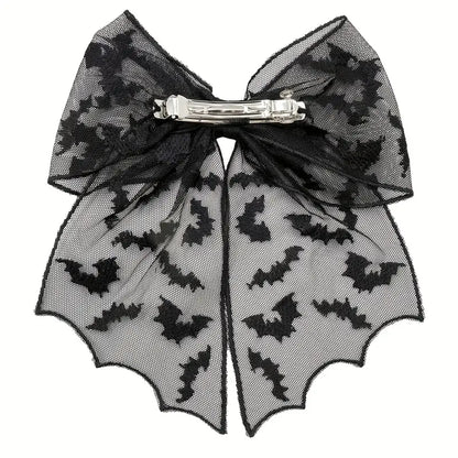 Black Bat Lace Hair Clip
