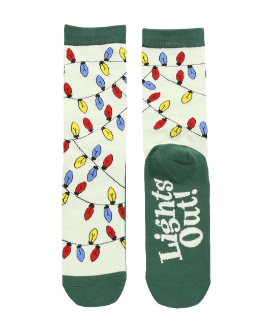 Lazy One - Lights Out Green Crew Sock