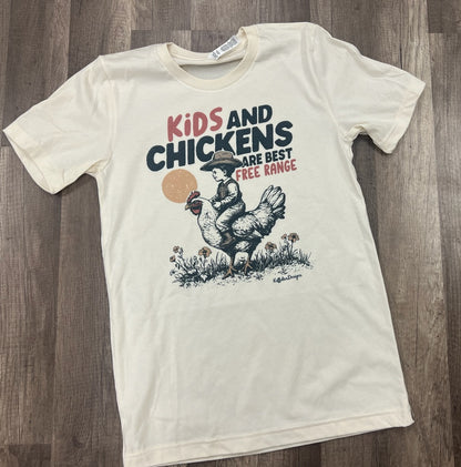 Kids and Chickens Free Range T-shirt
