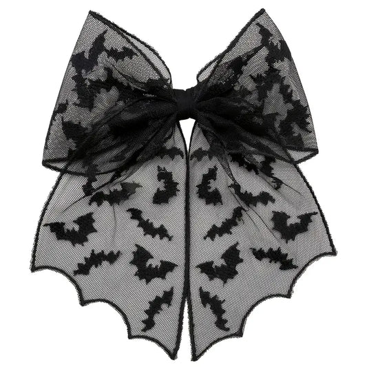 Black Bat Lace Hair Clip
