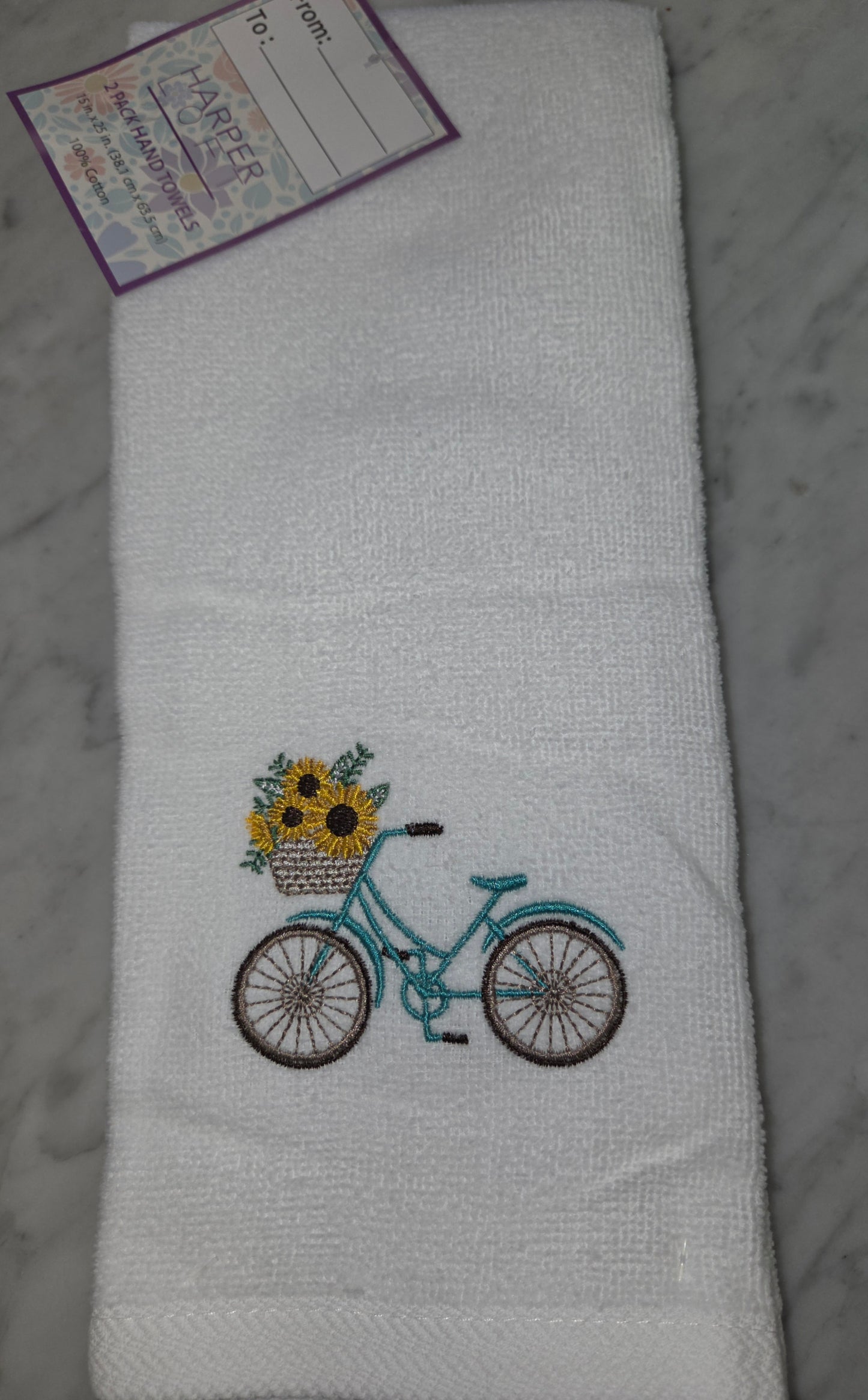 Sunflower Bike Hand Towels